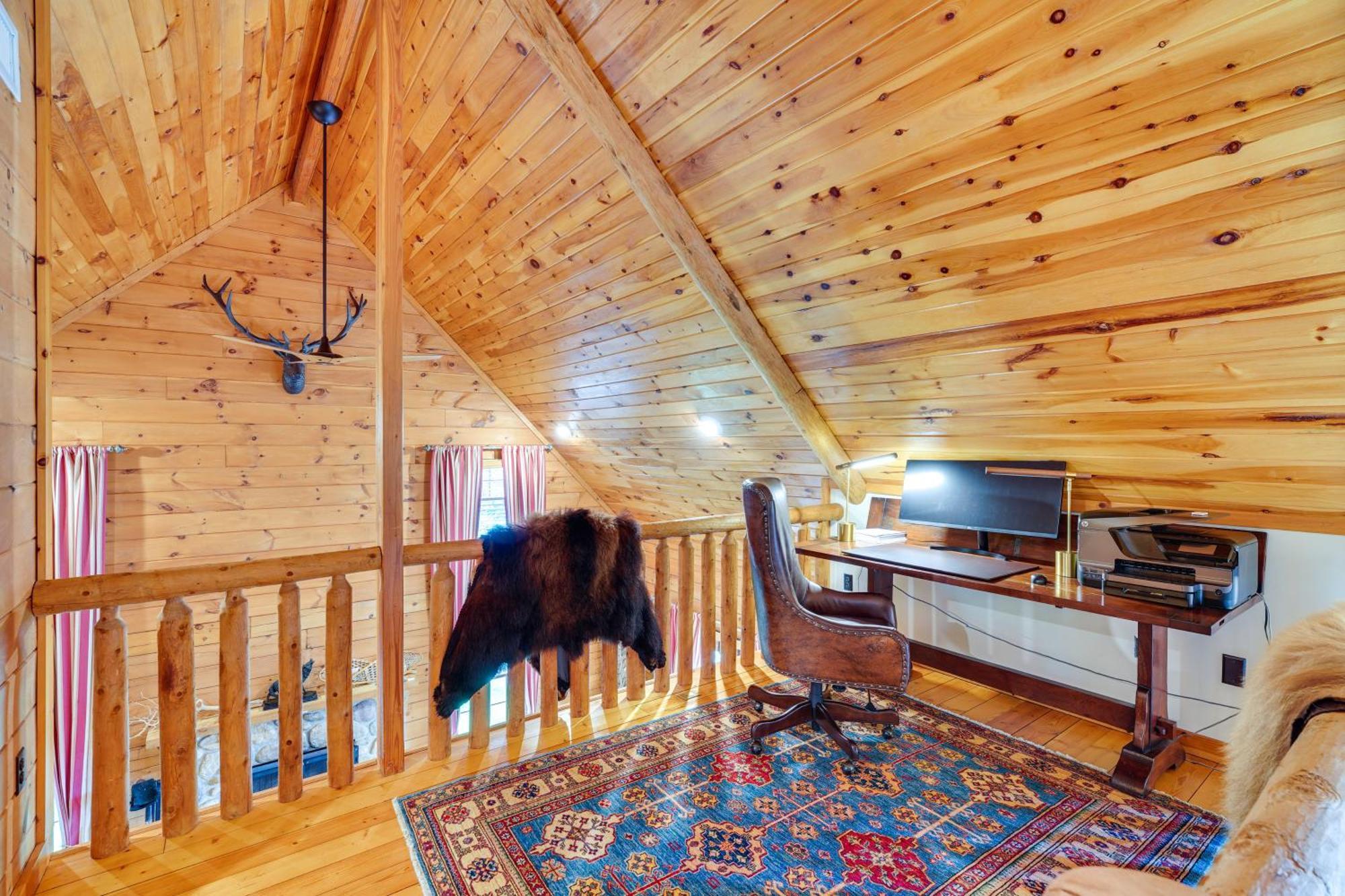 Luxury Log Cabin With Ev Charger And Mtn Views! Blairstown Exterior foto