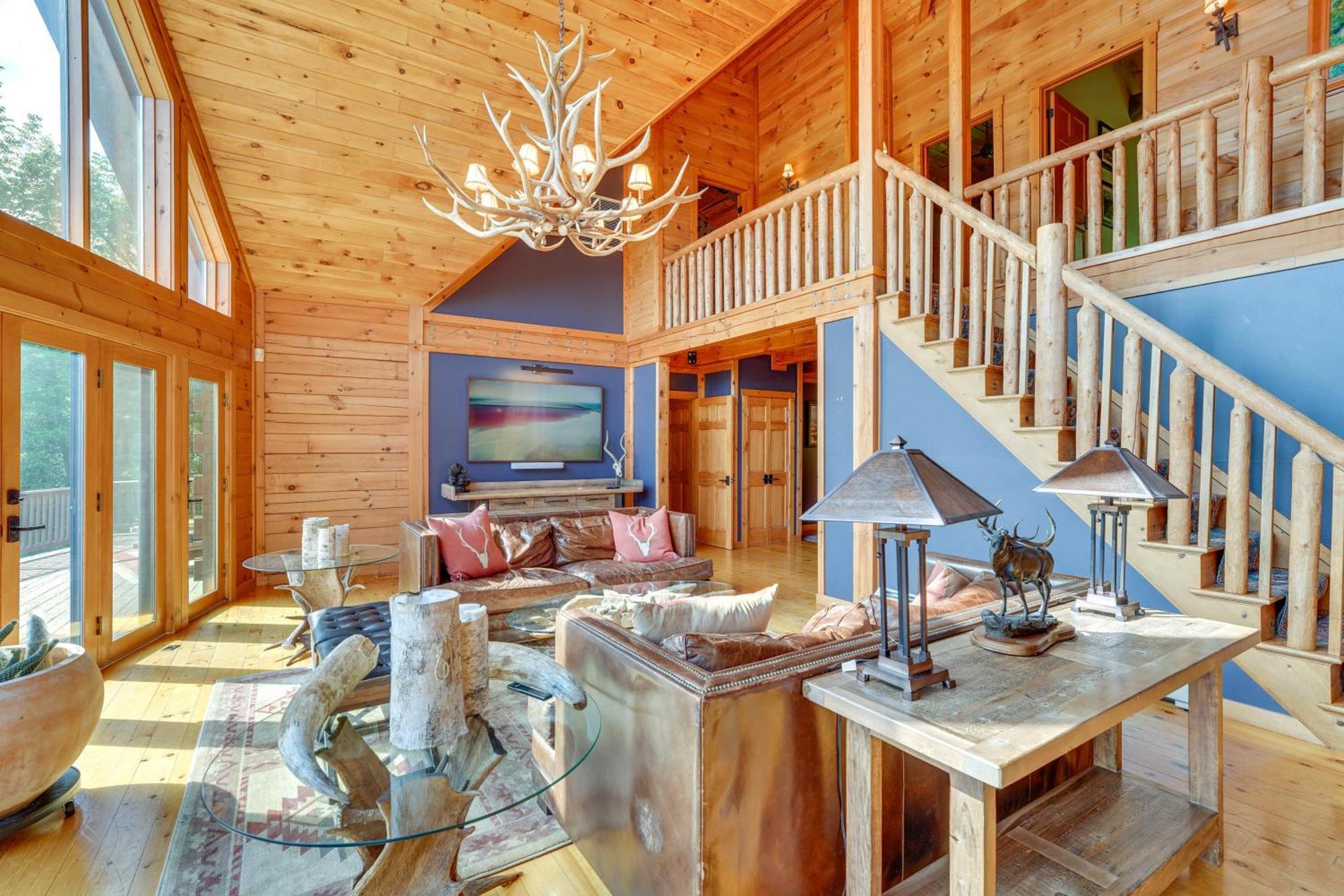 Luxury Log Cabin With Ev Charger And Mtn Views! Blairstown Exterior foto