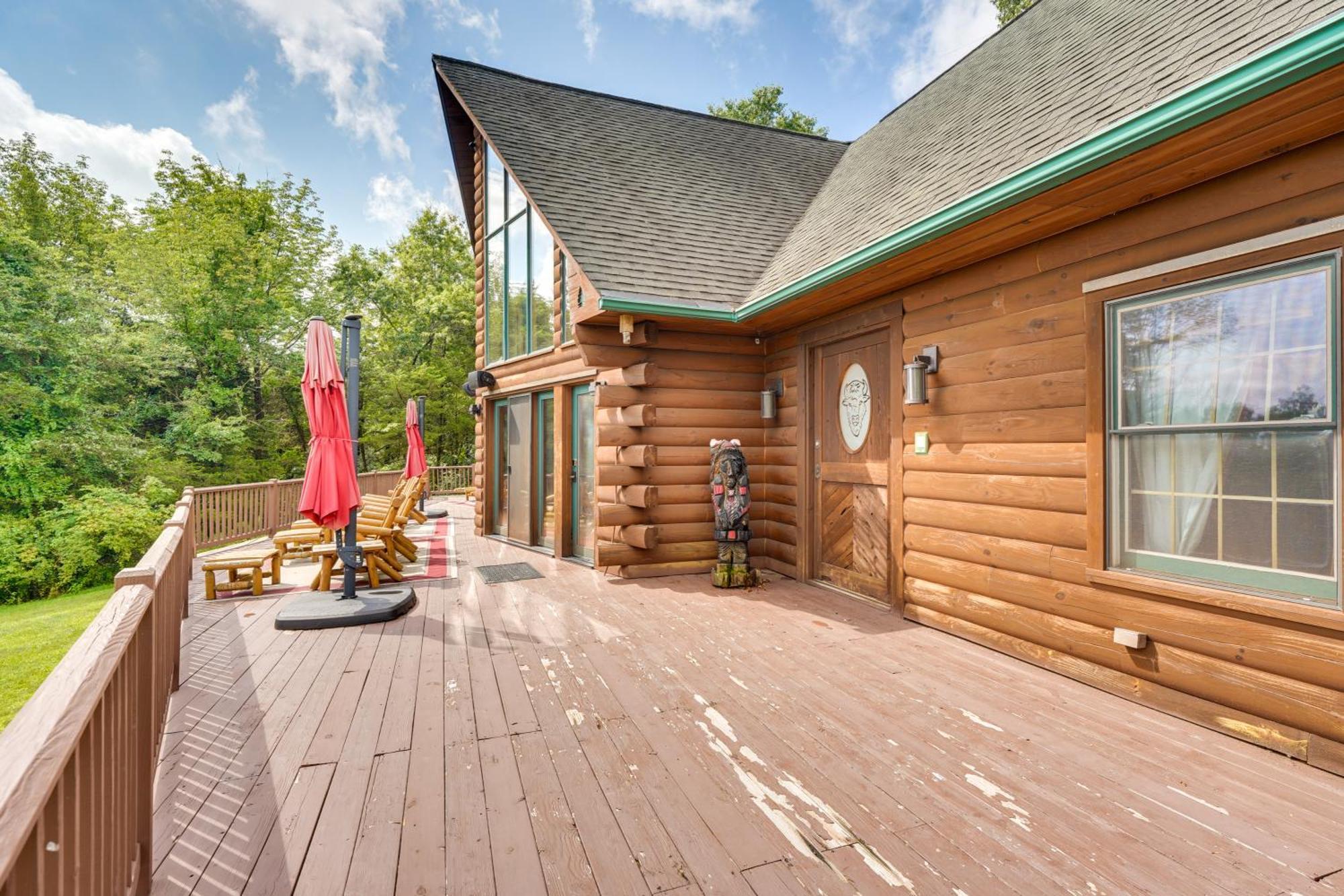 Luxury Log Cabin With Ev Charger And Mtn Views! Blairstown Exterior foto