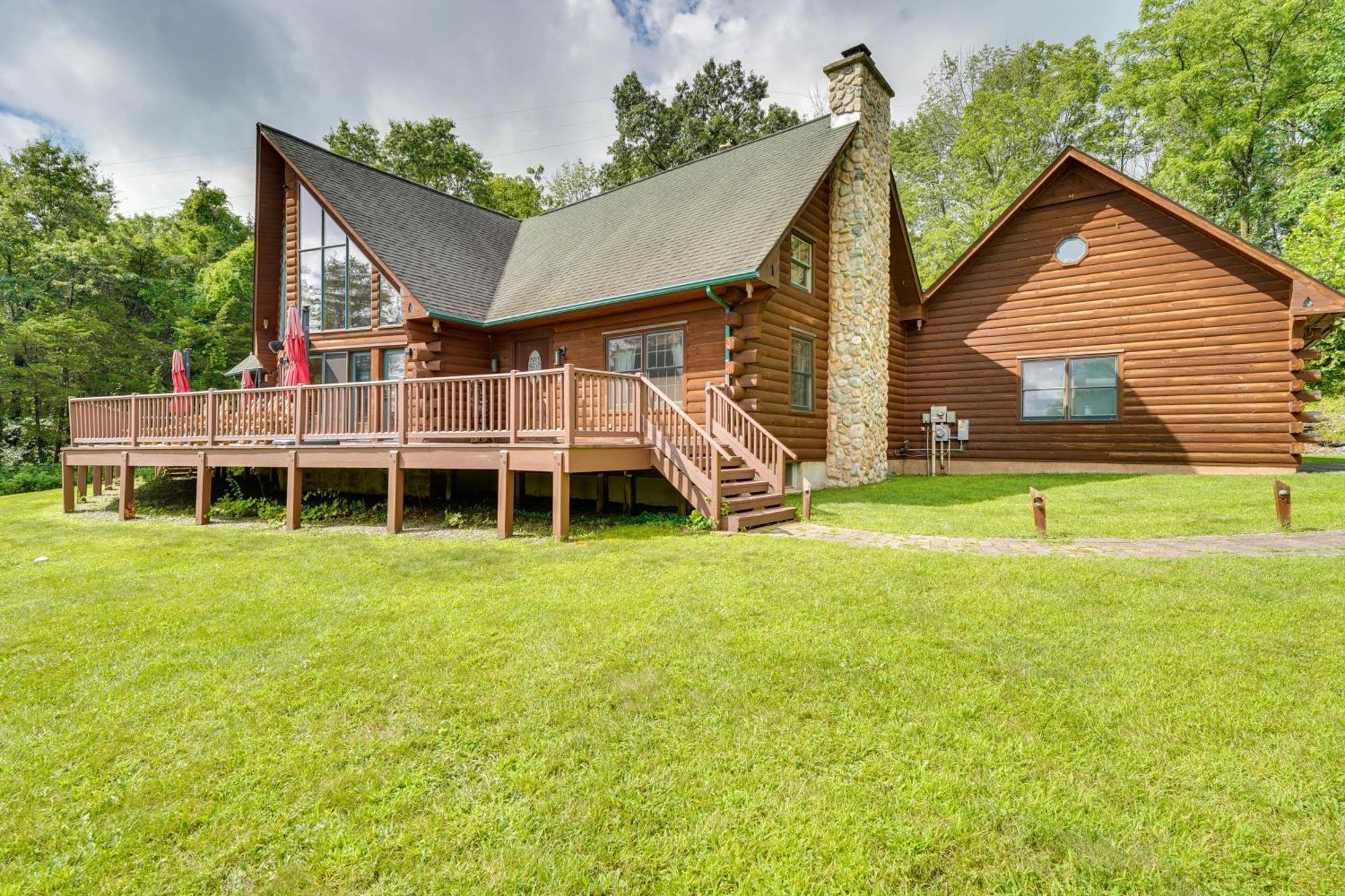 Luxury Log Cabin With Ev Charger And Mtn Views! Blairstown Exterior foto