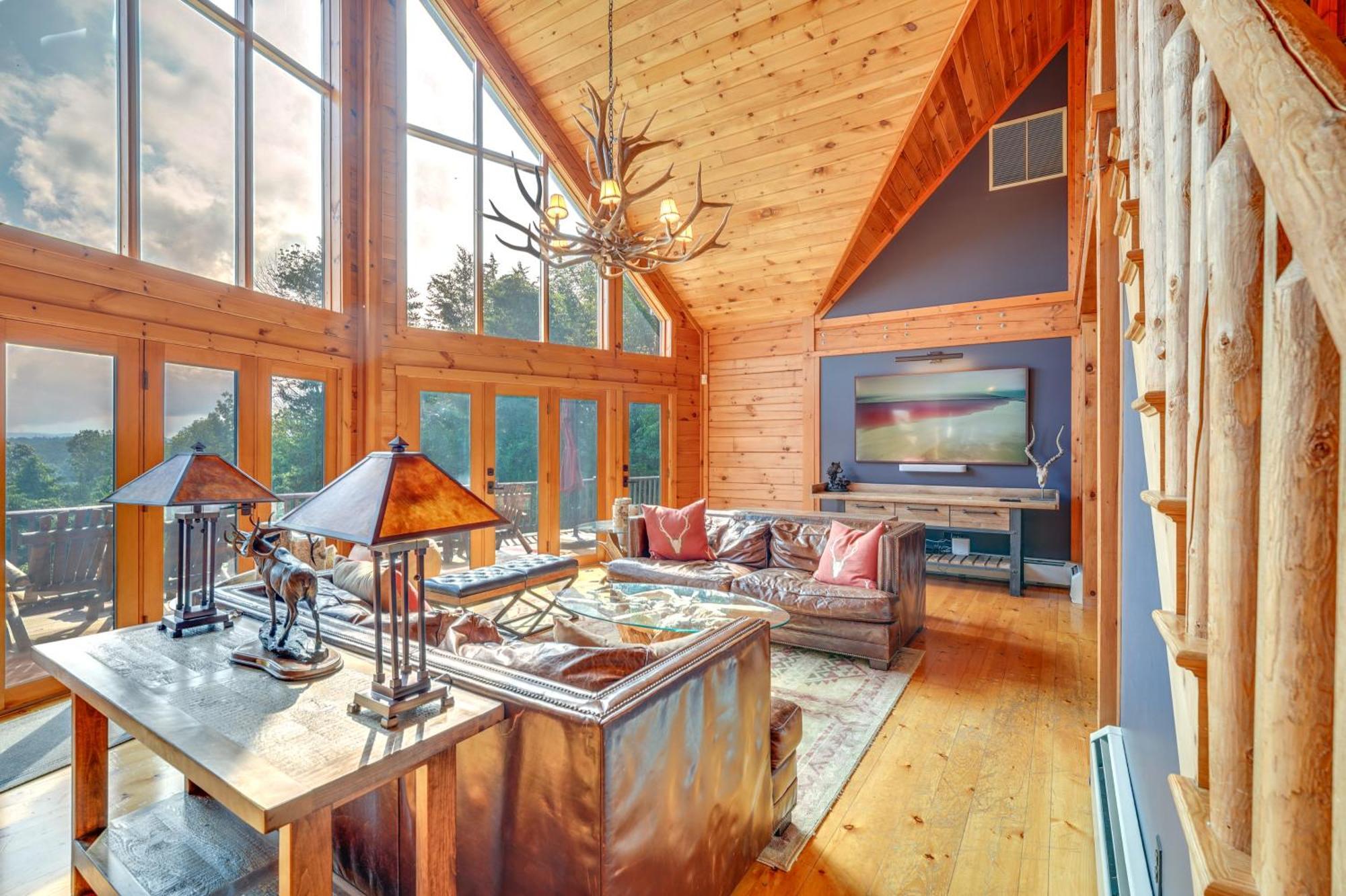 Luxury Log Cabin With Ev Charger And Mtn Views! Blairstown Exterior foto