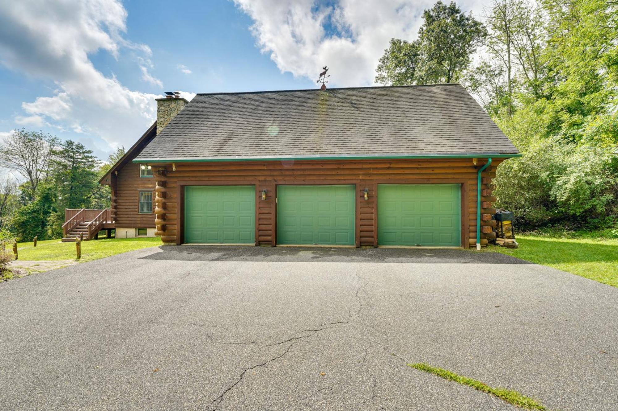 Luxury Log Cabin With Ev Charger And Mtn Views! Blairstown Exterior foto